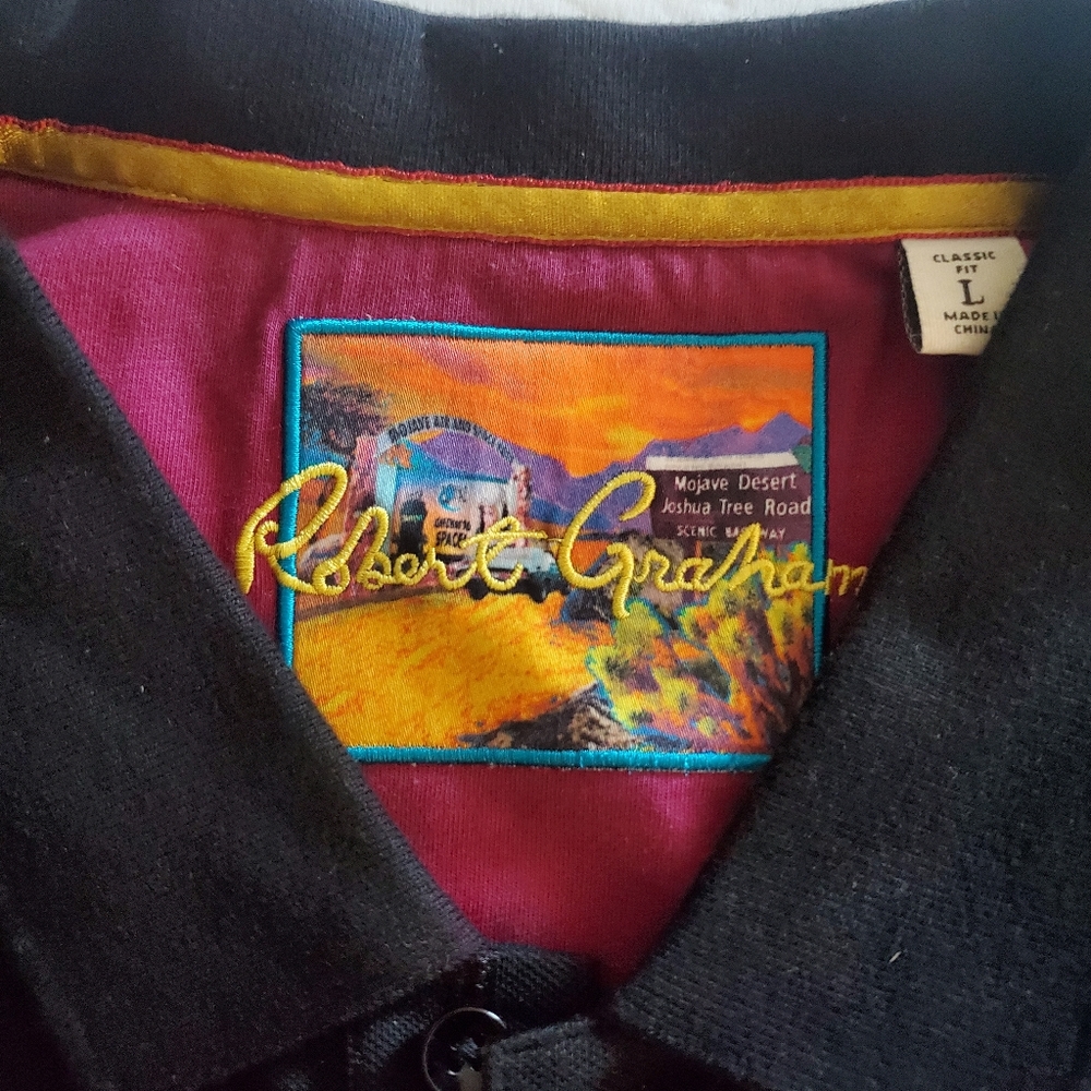 Robert Graham Men's Polo Black Size‎ L - Picture 3 of 6
